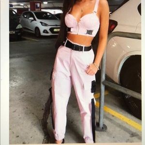 SOLD ON MERCA. UTILITY  BUCKLE BRALET/TROUSER SET